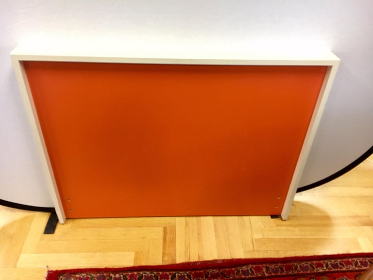 MidCentury Modern Iconic Orange and White Lacquer Twin Headboard at