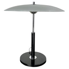 Mid-Century Modern IKEA Table Lamp with Glass Shade and Chrome Base