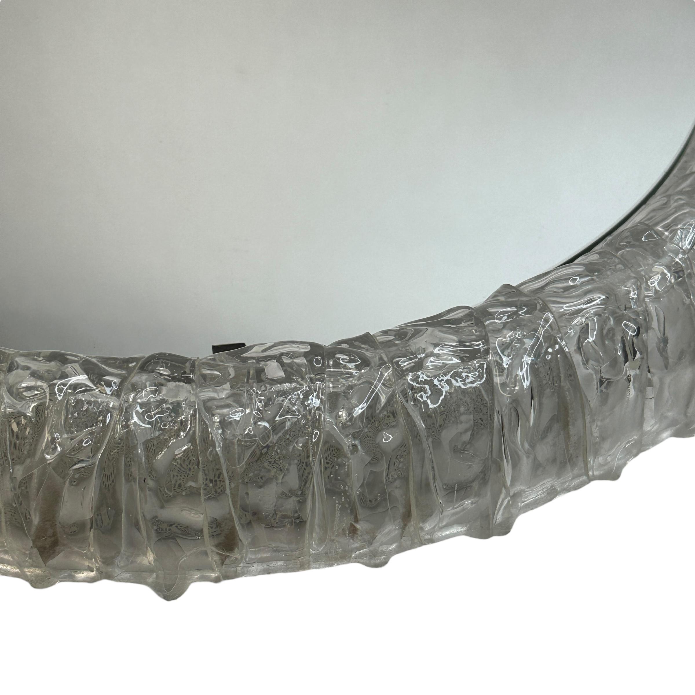 Milieu du XXe siècle Miroir rétro éclairé en verre glacé Lucite Erco, moderne du milieu du siècle dernier, années 1960 en vente