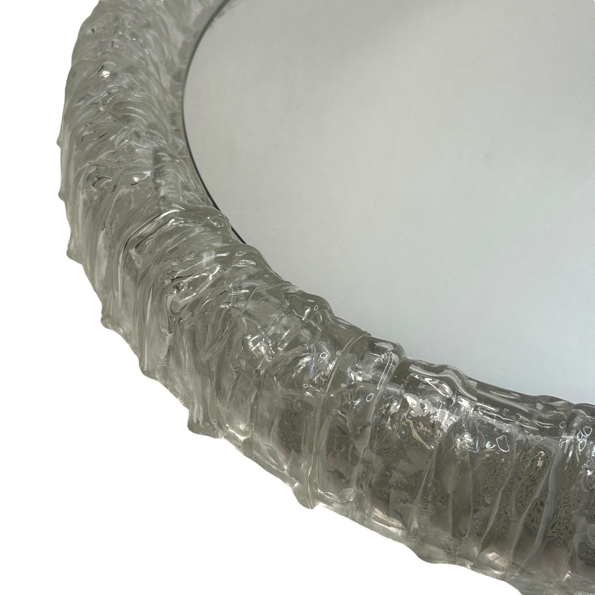 Mid-Century Modern Beleuchteter Lucite Ice Glass Mirror Erco 1960s (Metall) im Angebot
