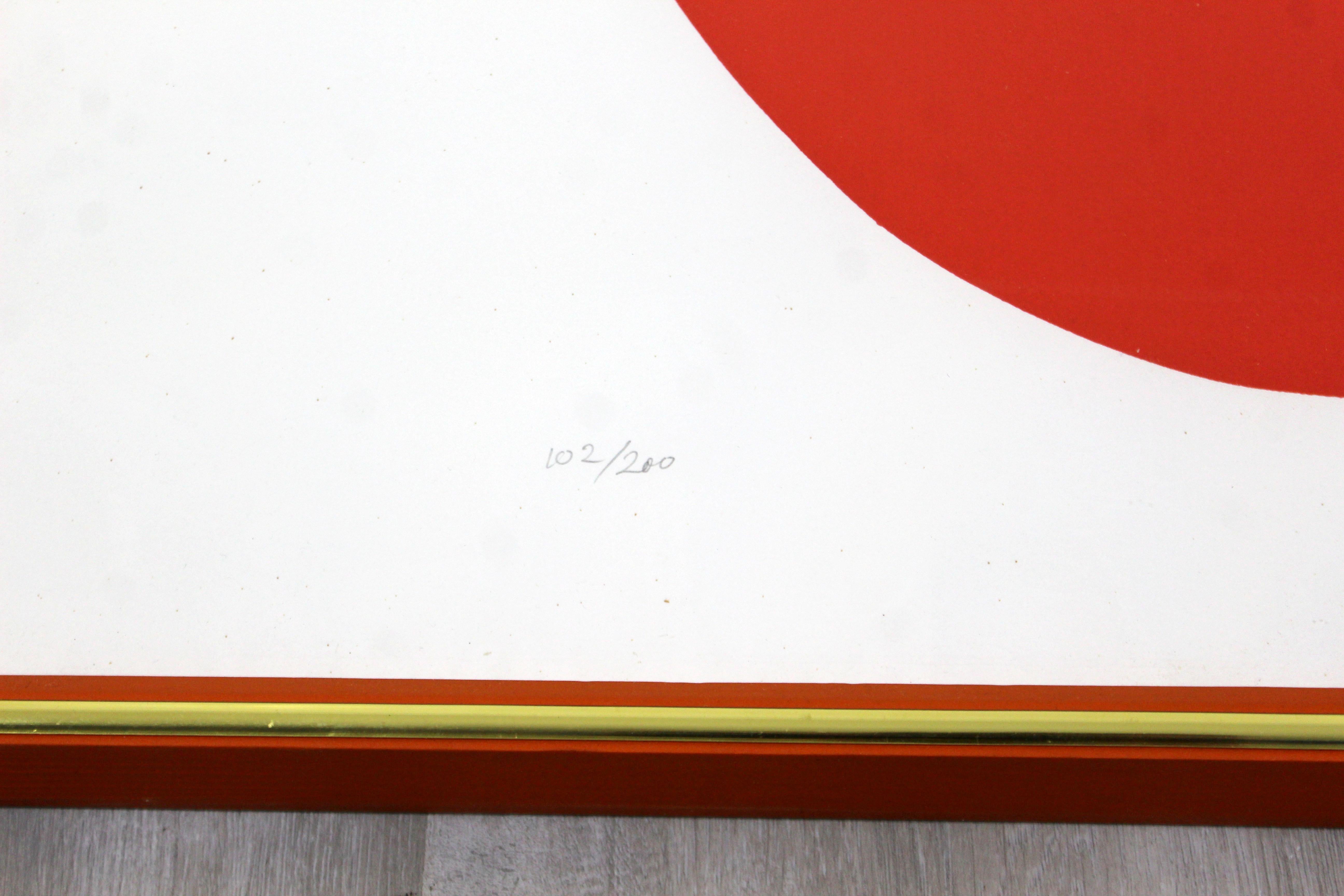 Late 20th Century Mid-Century Modern Ilya Bolotowsky Framed Signed Serigraph Oval Geometric, 1970s