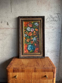 Mid Century Modern Impasto Still Life - Framed Oil Painting