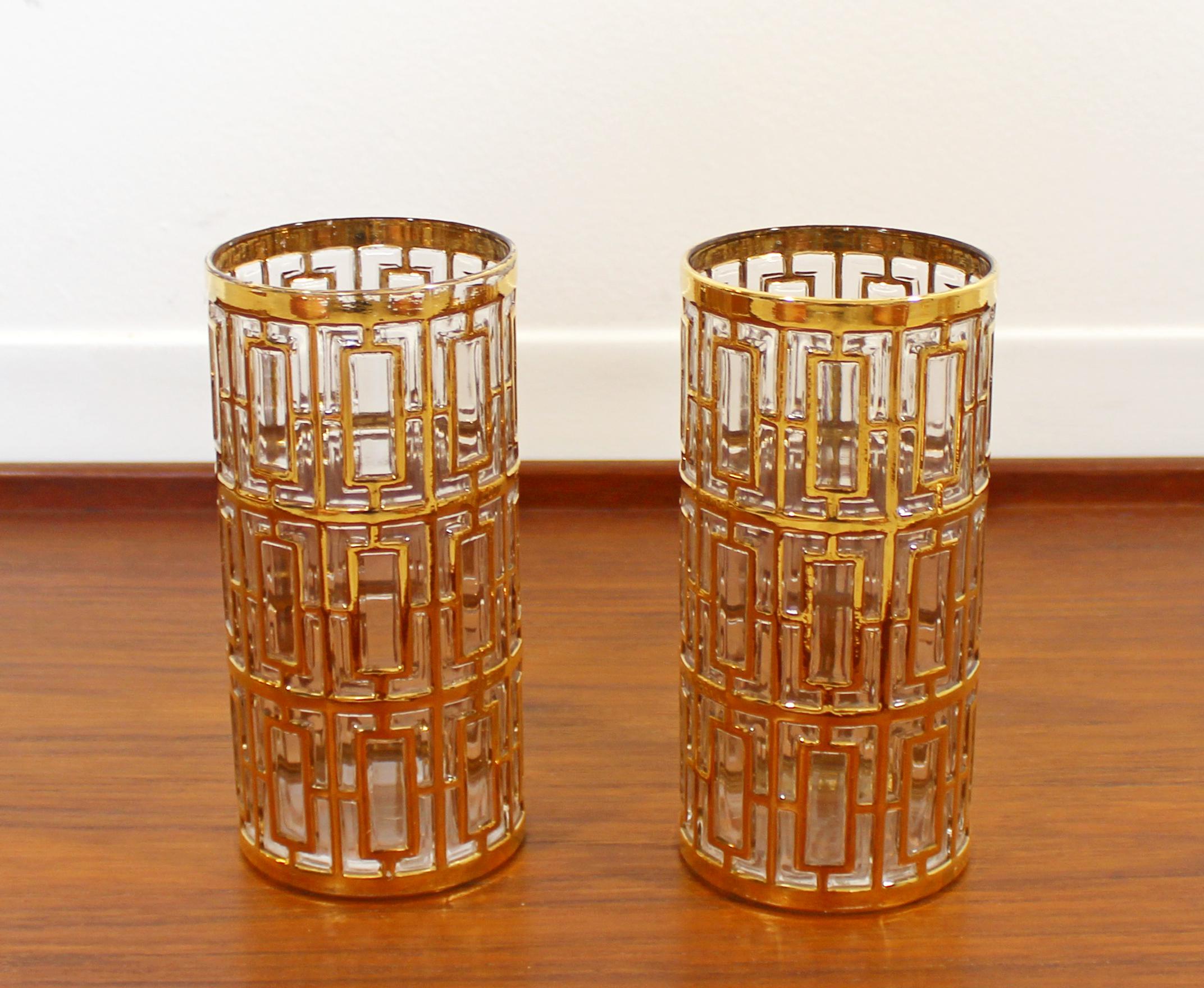 Mid-20th Century Mid-Century Modern Imperial Glass Co. Shoji Complete Set 22-Karat Gold, 1960s