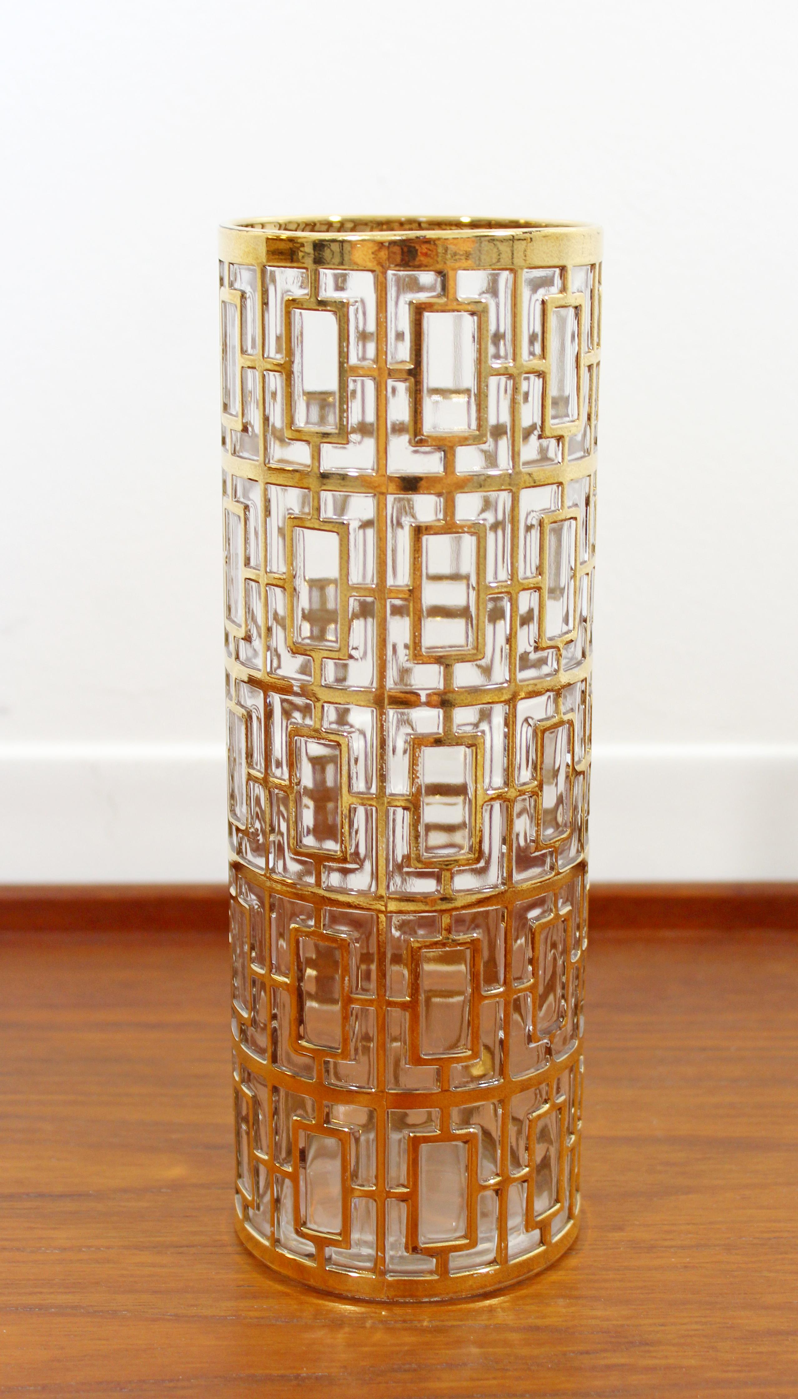 Mid-Century Modern Imperial Glass Co. Shoji Complete Set 22-Karat Gold, 1960s 3
