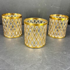 Mid-Century Modern Imperial Glass Set of 3 Whiskey Glasses