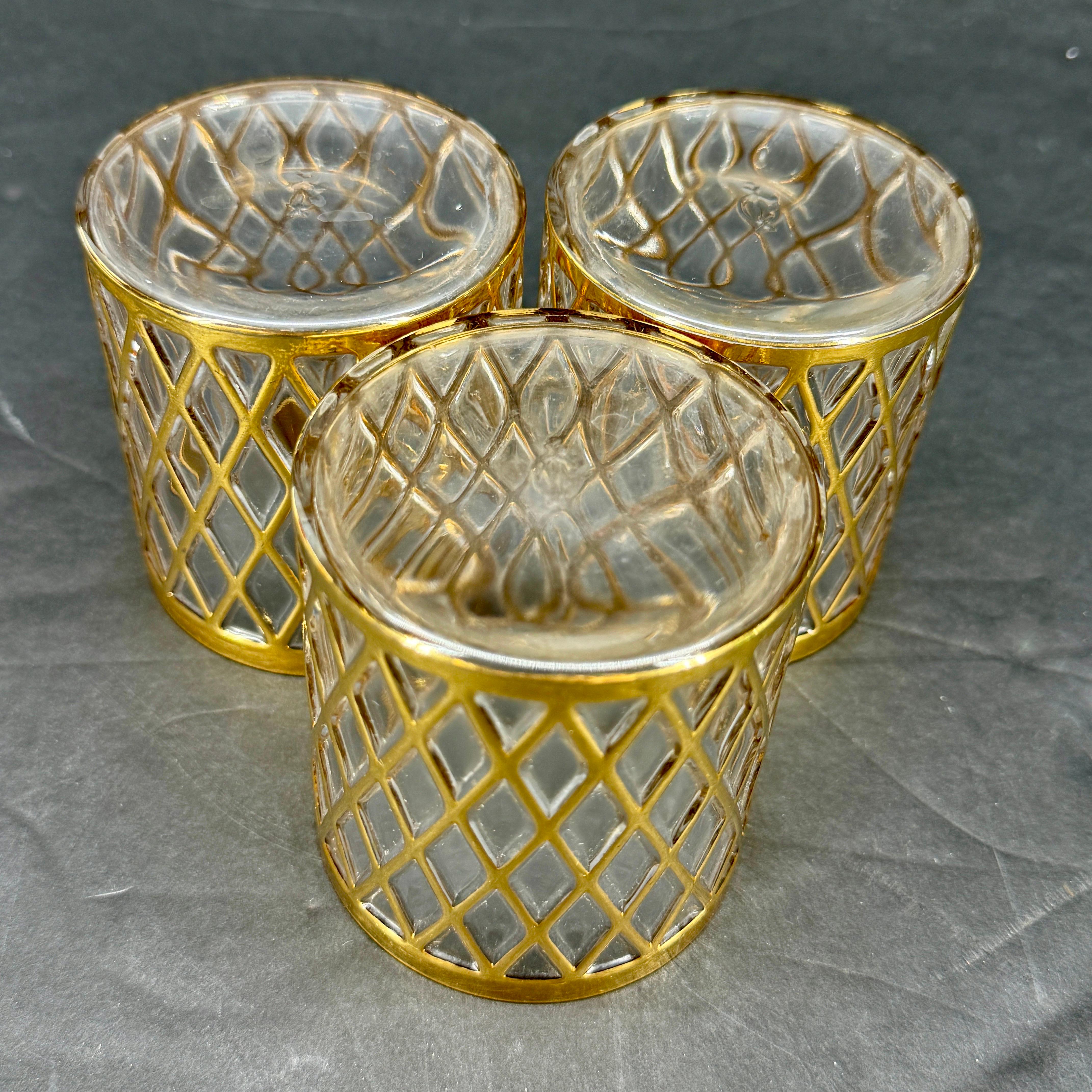 20th Century Mid-Century Modern Imperial Glass Set of 3 Whiskey Glasses For Sale