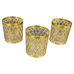 Juego de 3 copas de whisky de cristal imperial moderno de mediados de siglo