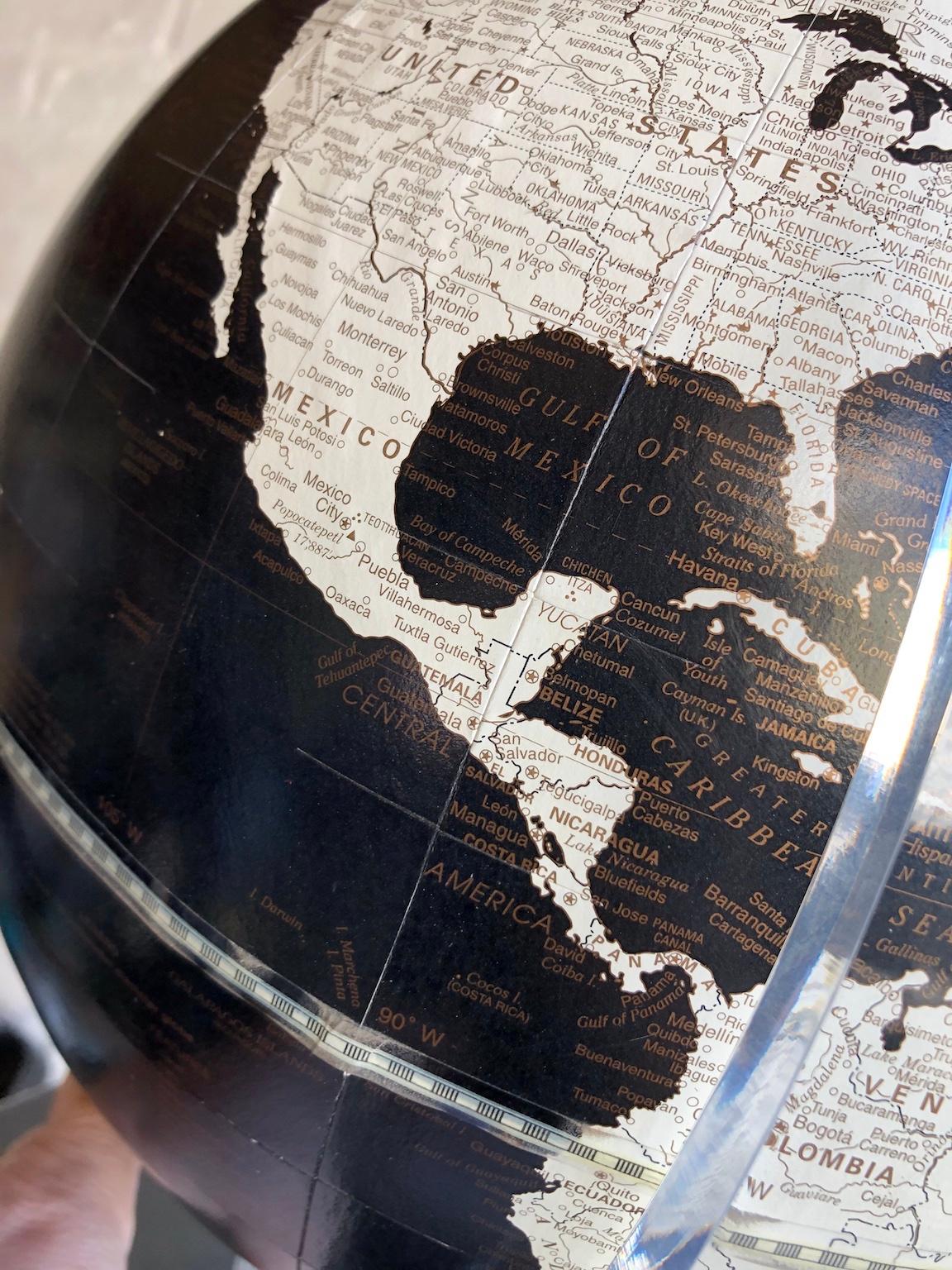Mid-Century Modern Imperial World Globe on Lucite Stand by George F. Cram, 1970s 3