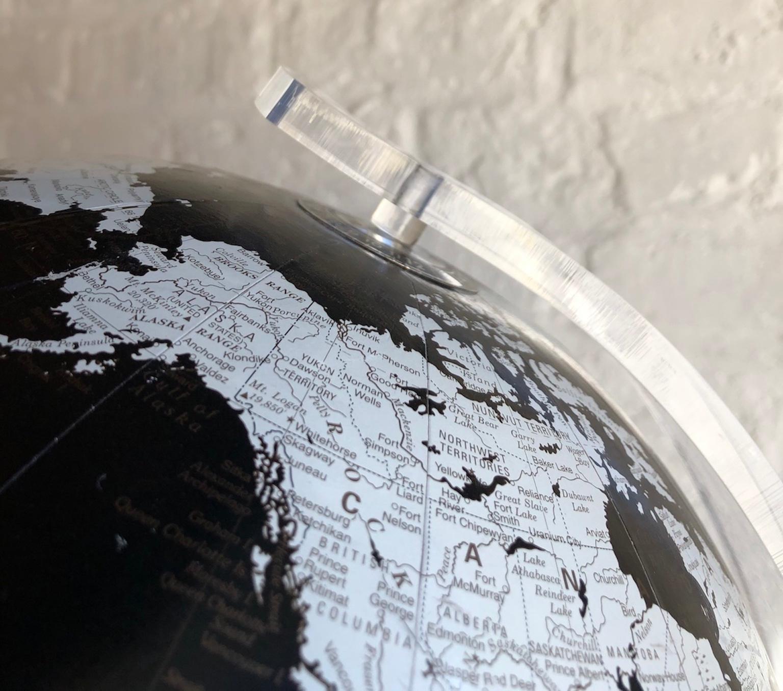 Late 20th Century Mid-Century Modern Imperial World Globe on Lucite Stand by George F. Cram, 1970s