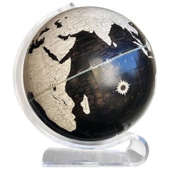 Vintage Mid-Century Modern Imperial World Globe on Lucite Stand by George F. Cram, 1970s