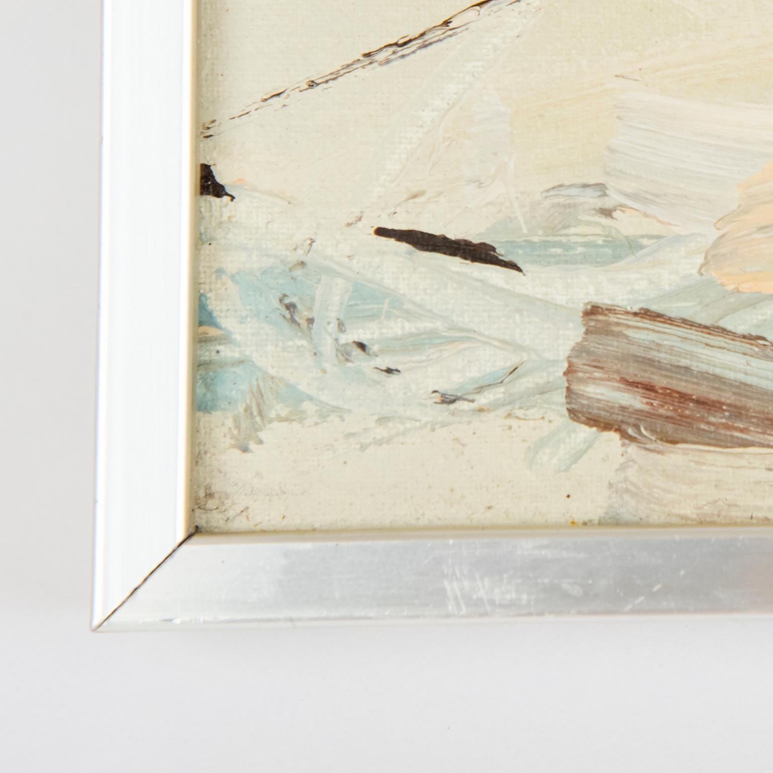 Hand-Painted Mid-Century Modern Impressionist Painting, circa 1970