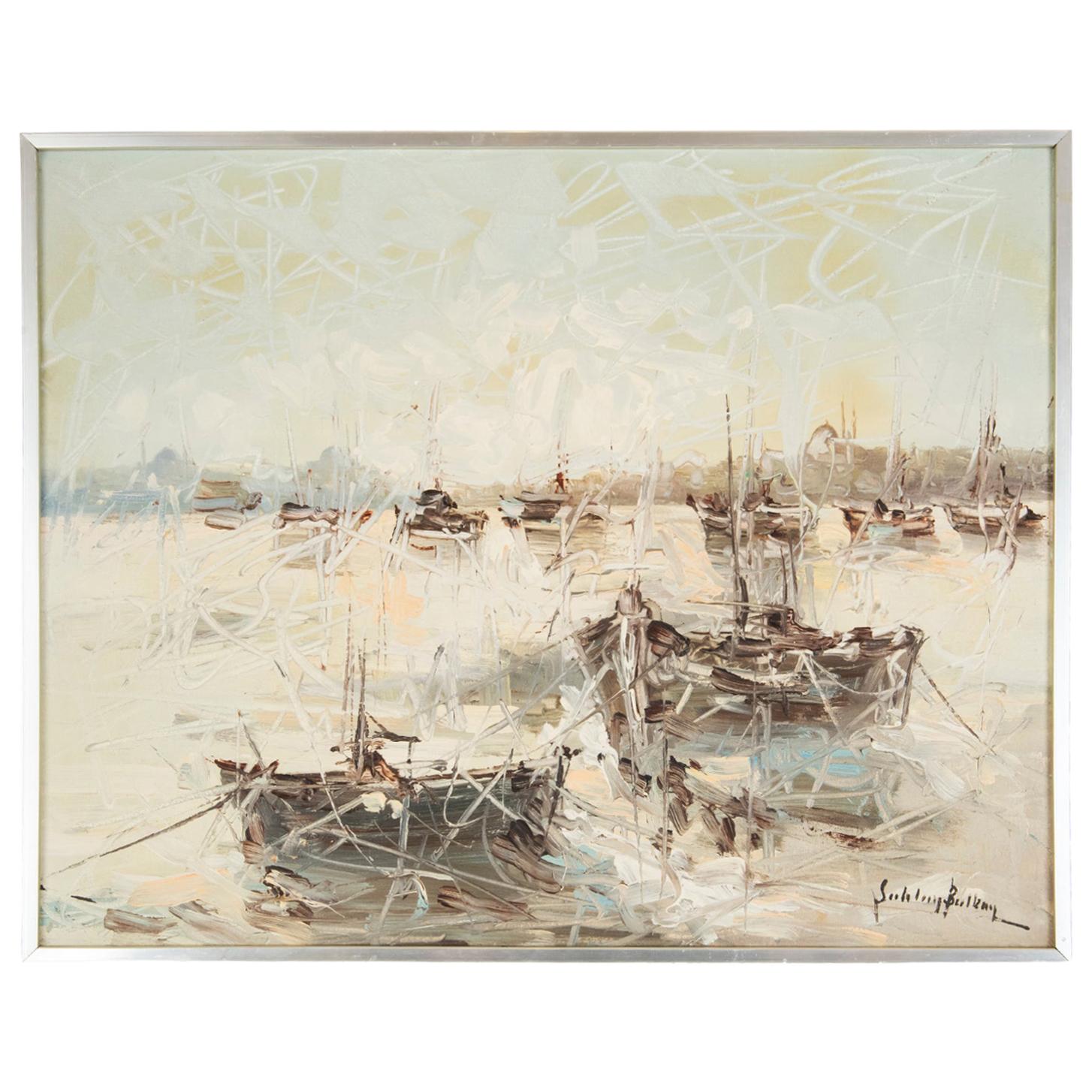 Mid-Century Modern Impressionist Painting, circa 1970