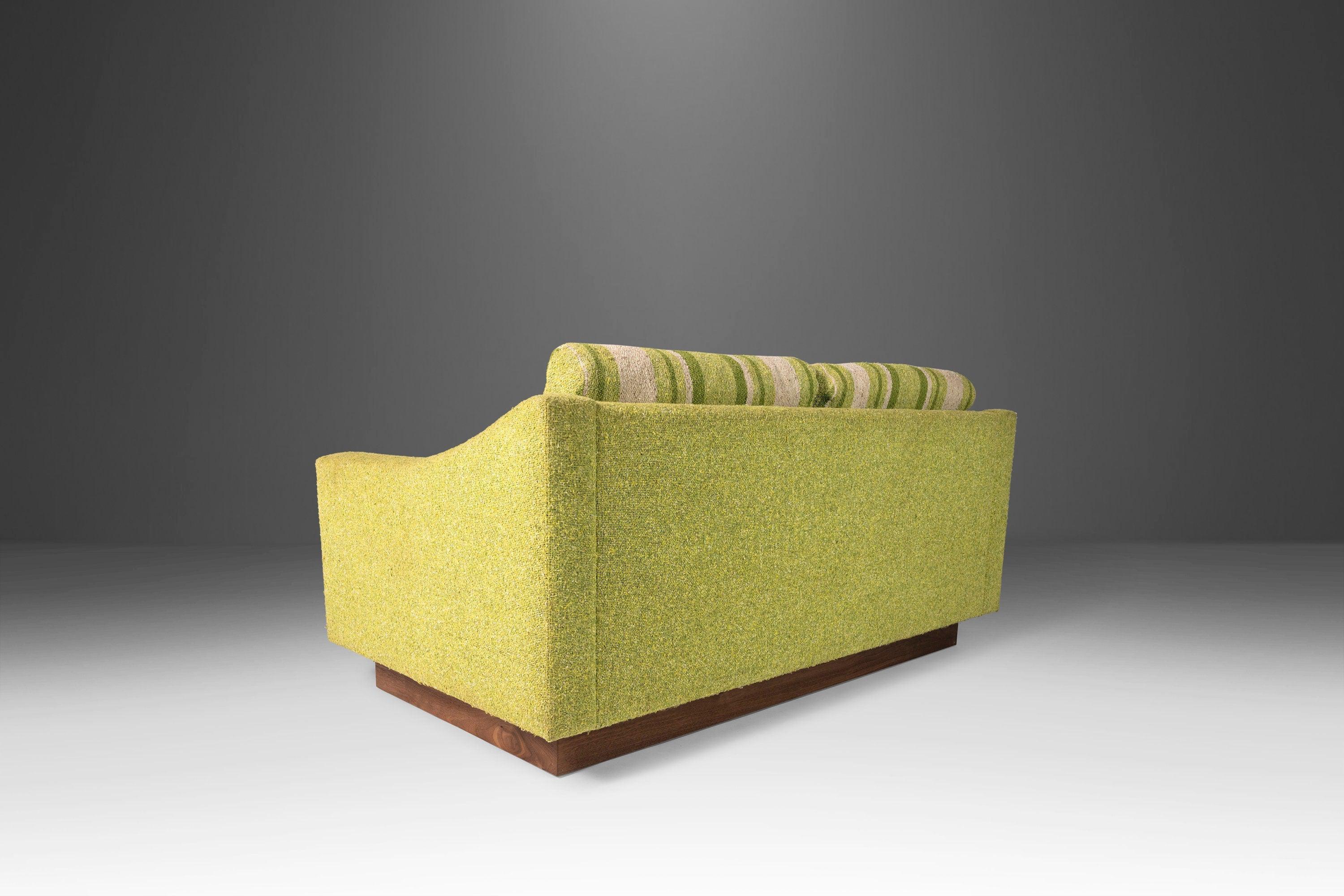green tweed sofa