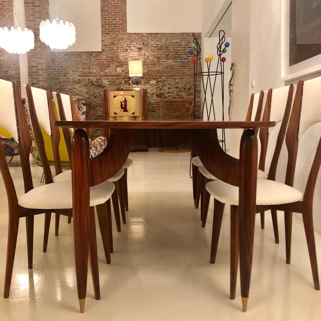 Mid-Century Modern in the Style of Carlo Mollino Italian Dining Table For Sale 5