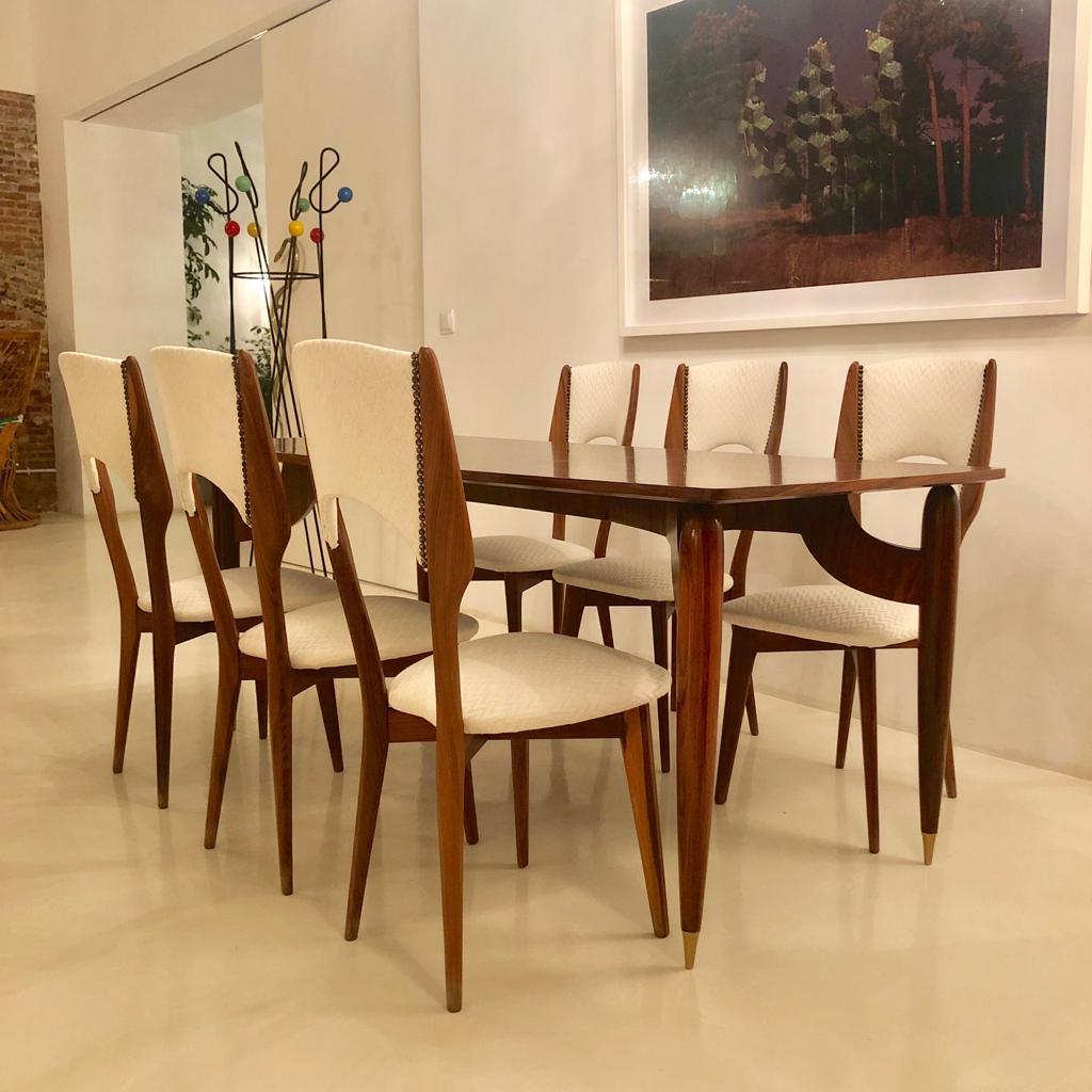 Mid-Century Modern in the Style of Carlo Mollino Italian Dining Table For Sale 6