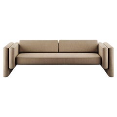 Modern Indoor Outdoor Sofa with Clean Lines & Corduroy Upholstery