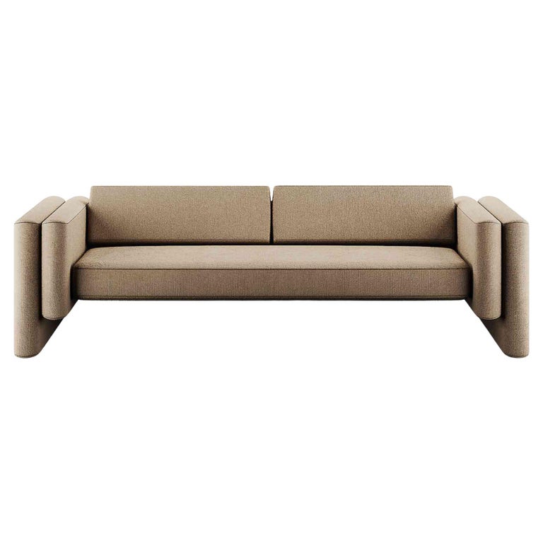 Modern Indoor Outdoor Sofa With Clean Lines And Corduroy Upholstery For