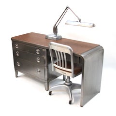 Mid-Century Modern Industrial 3-Piece Office Set with Desk by Norman Bel Geddes