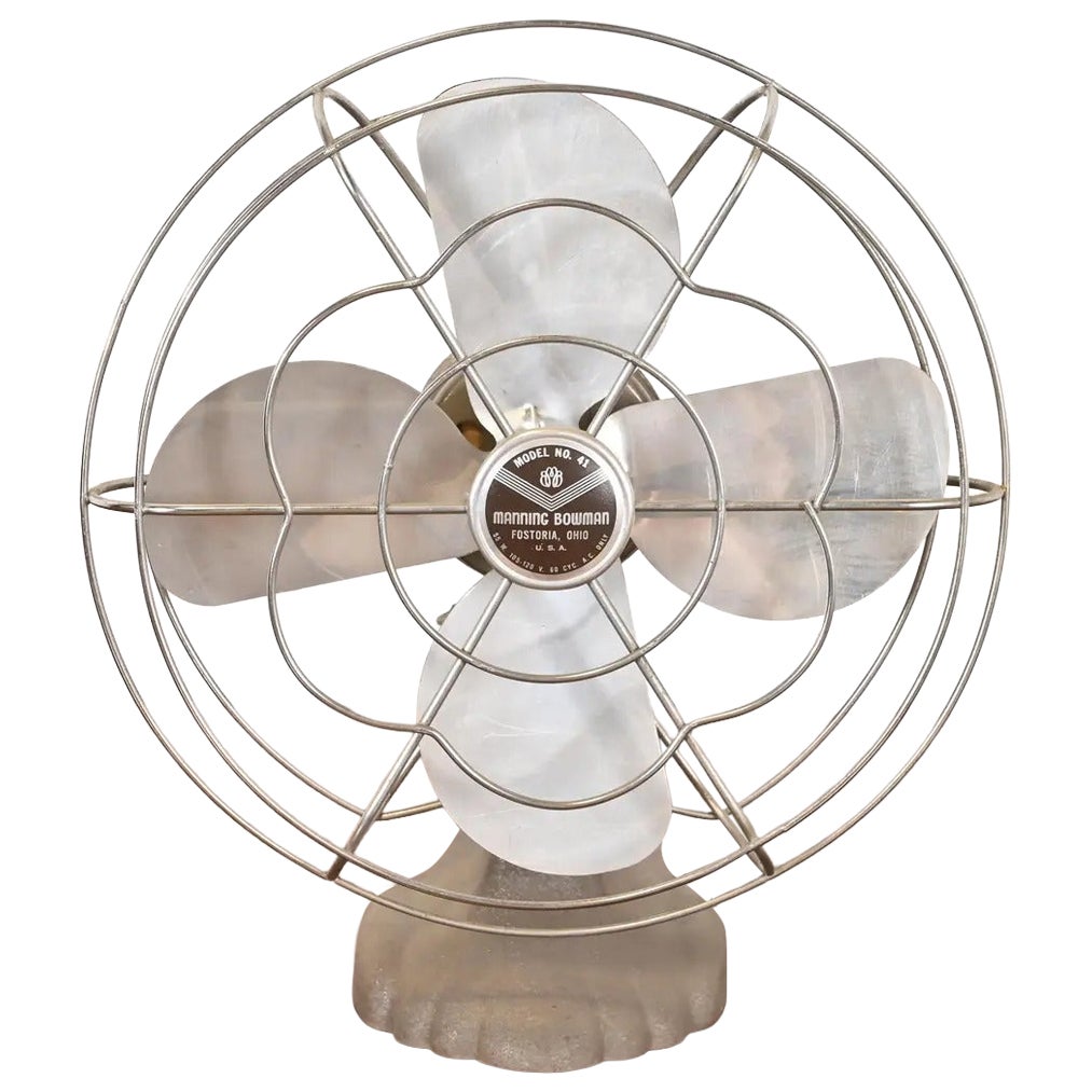 Ventilatore da tavolo oscillante in ghisa industriale di metà secolo in vendita