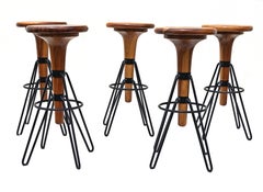 Mid Century Modern Industrial Custom Made Barstools Stool Hairpin Legs