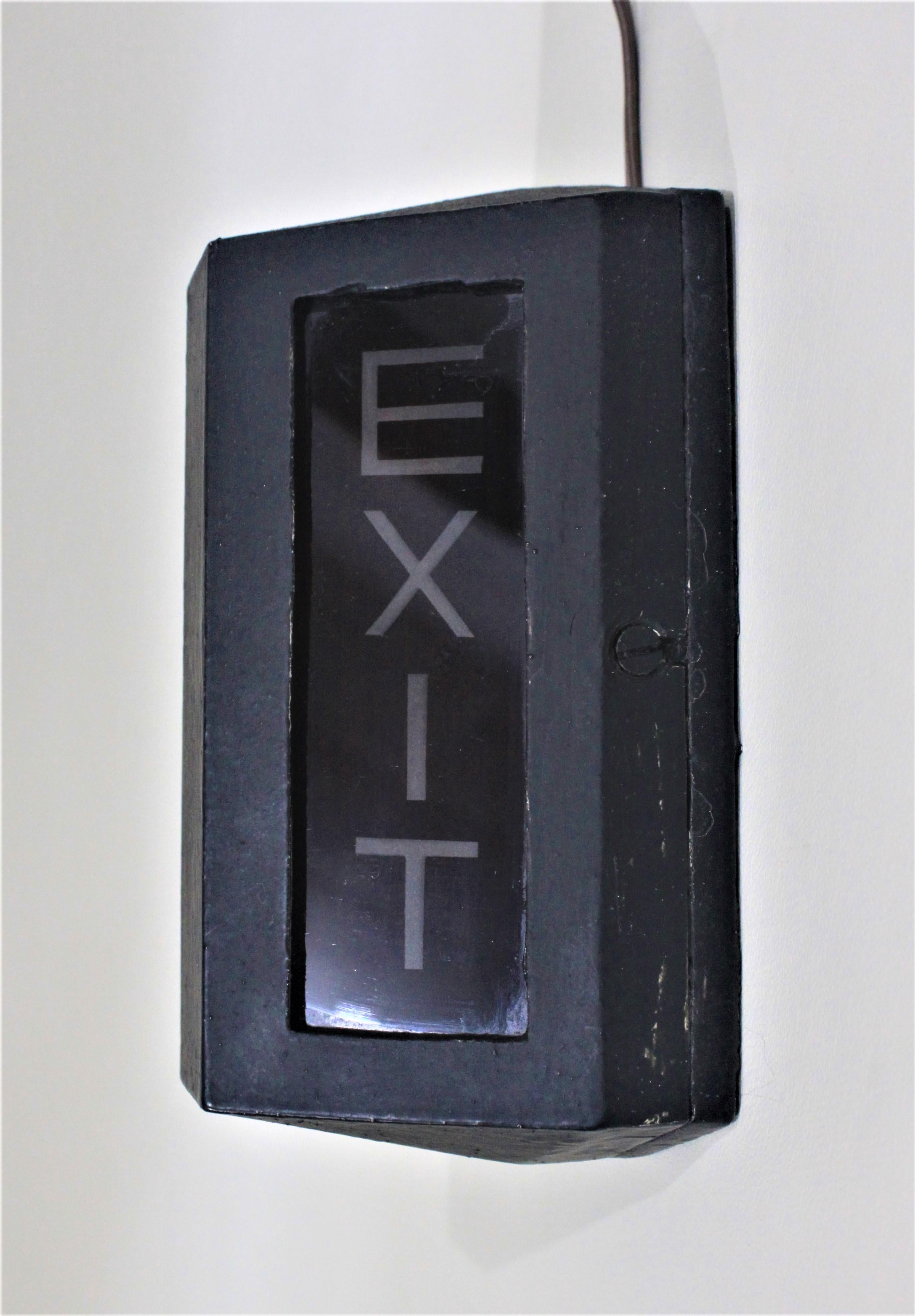 American Mid-Century Modern Industrial Double Sided Exit Light or Sign For Sale