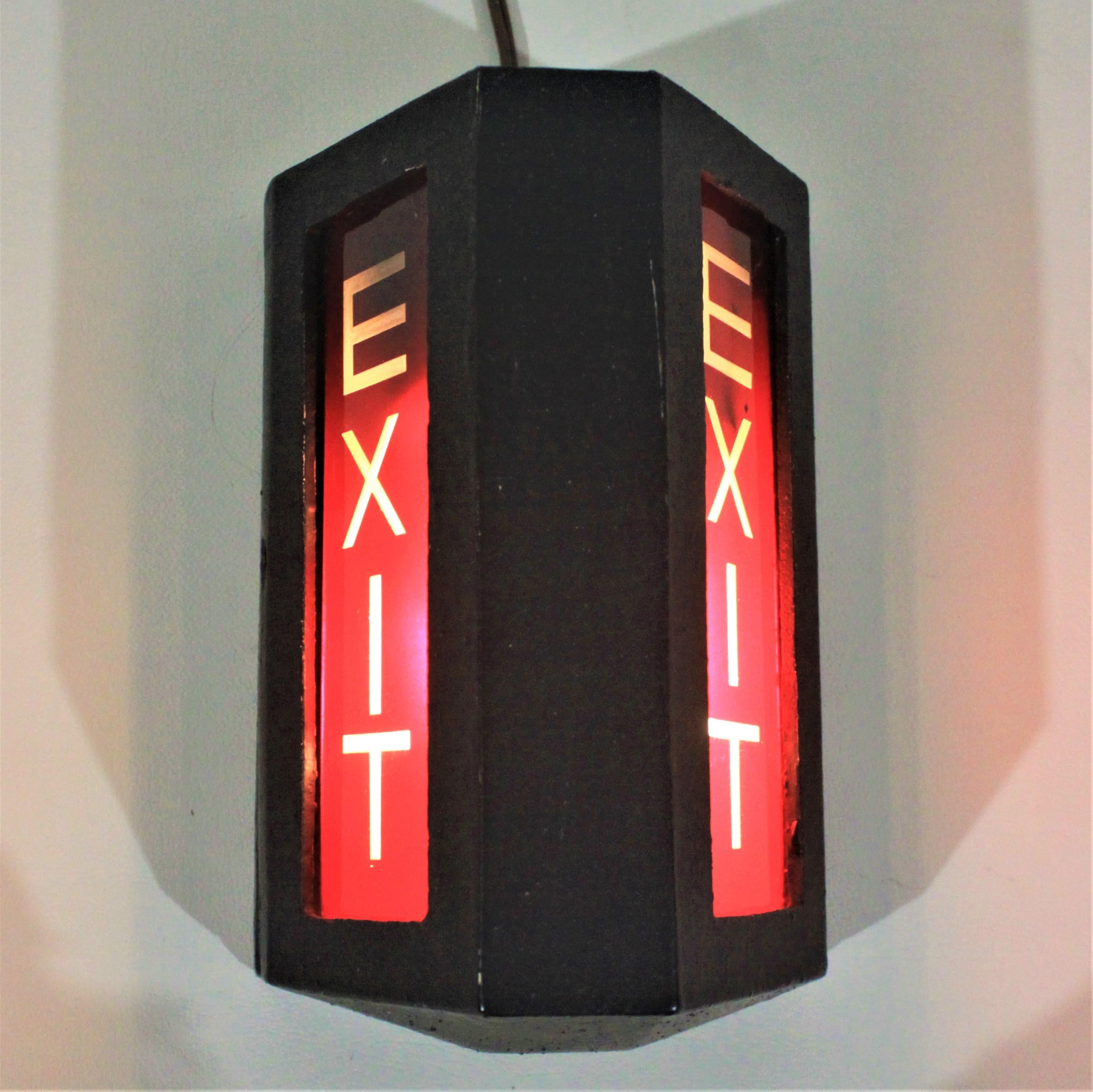 Mid-Century Modern Industrial Double Sided Exit Light or Sign For Sale 1