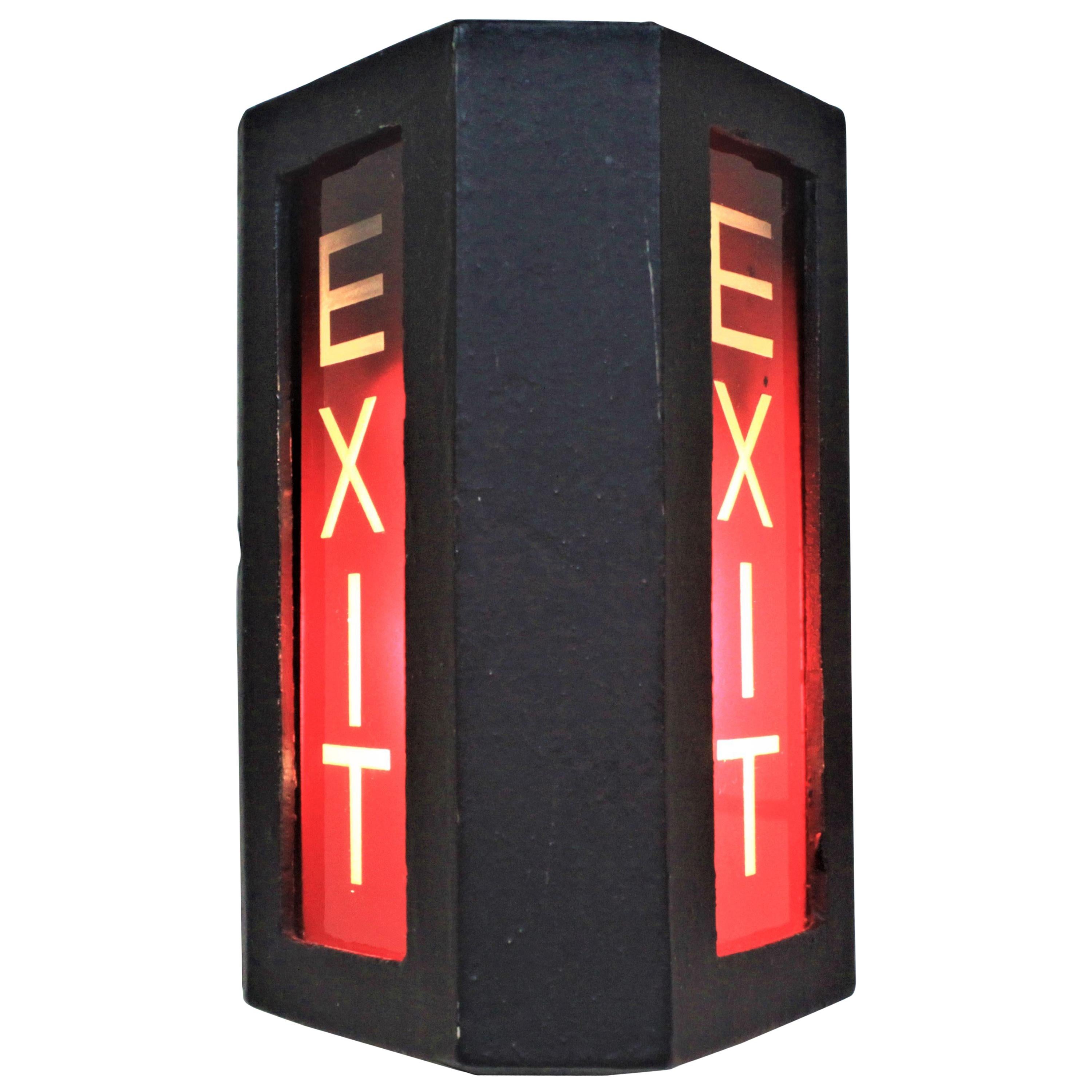 Mid-Century Modern Industrial Double Sided Exit Light or Sign