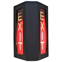 Retro Mid-Century Modern Industrial Double Sided Exit Light or Sign