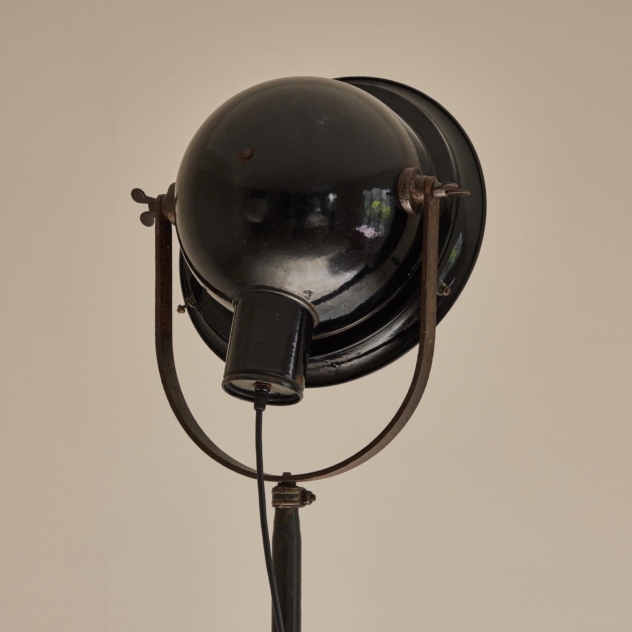 French Mid-Century Modern Industrial Metal Floor Lamp from England