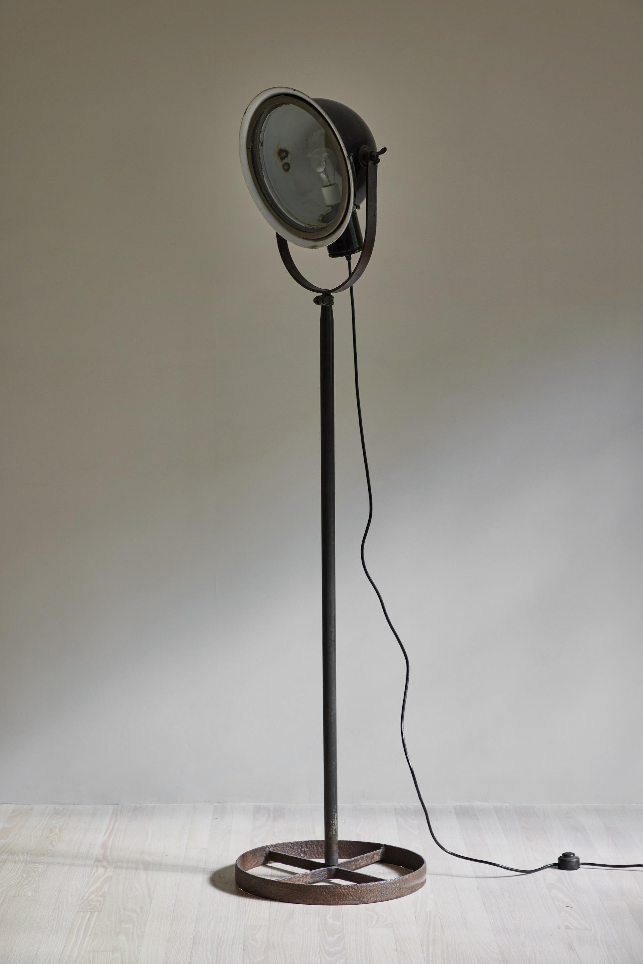 Mid-Century Modern Industrial Metal Floor Lamp from England 1