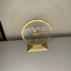 Mid-Century Modern Industrial Space Age Jefferson Brass Clock