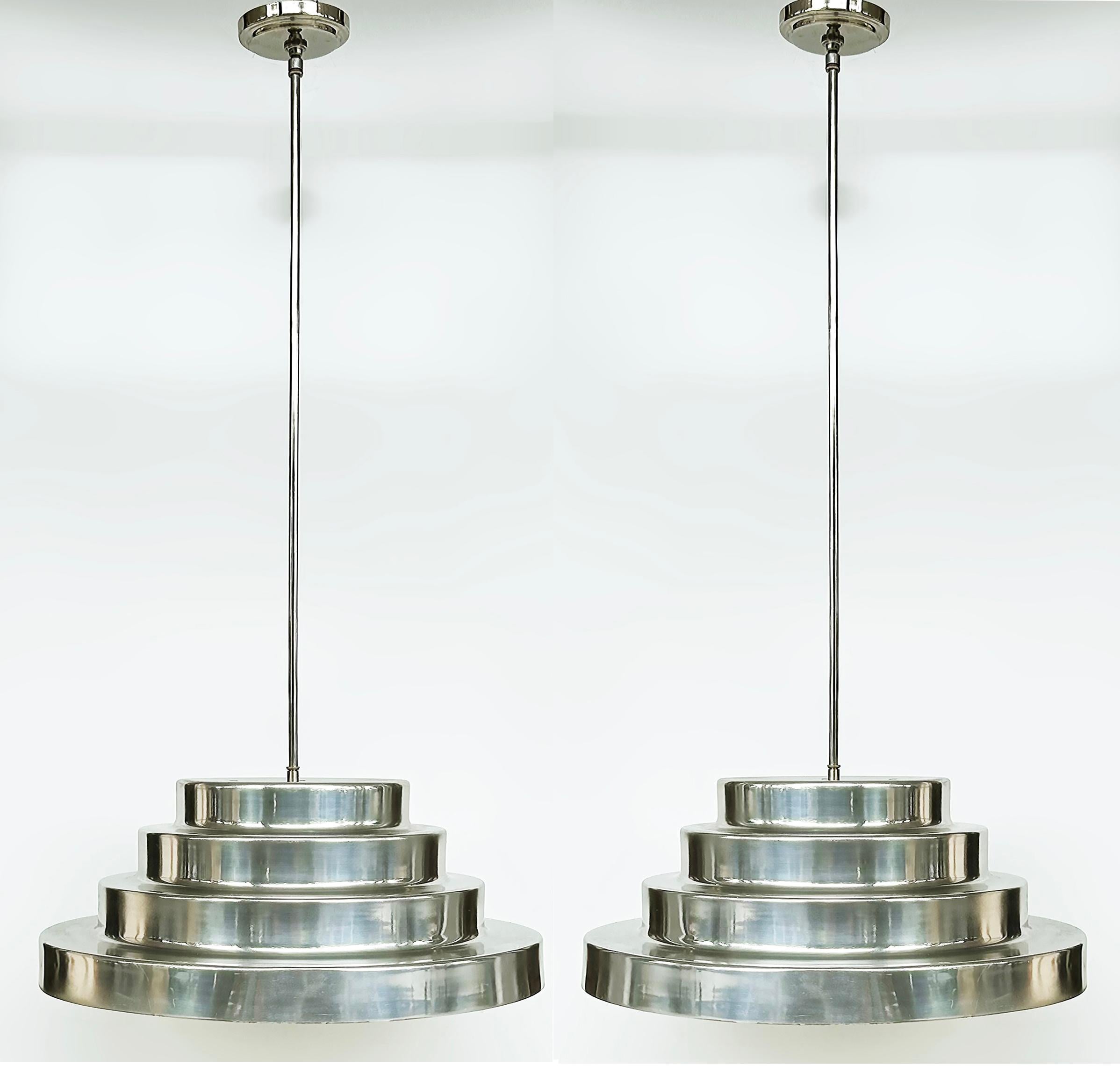 Mid-Century Modern Industrial Style Aluminum Pendant Light Fixtures, Per item For Sale 7