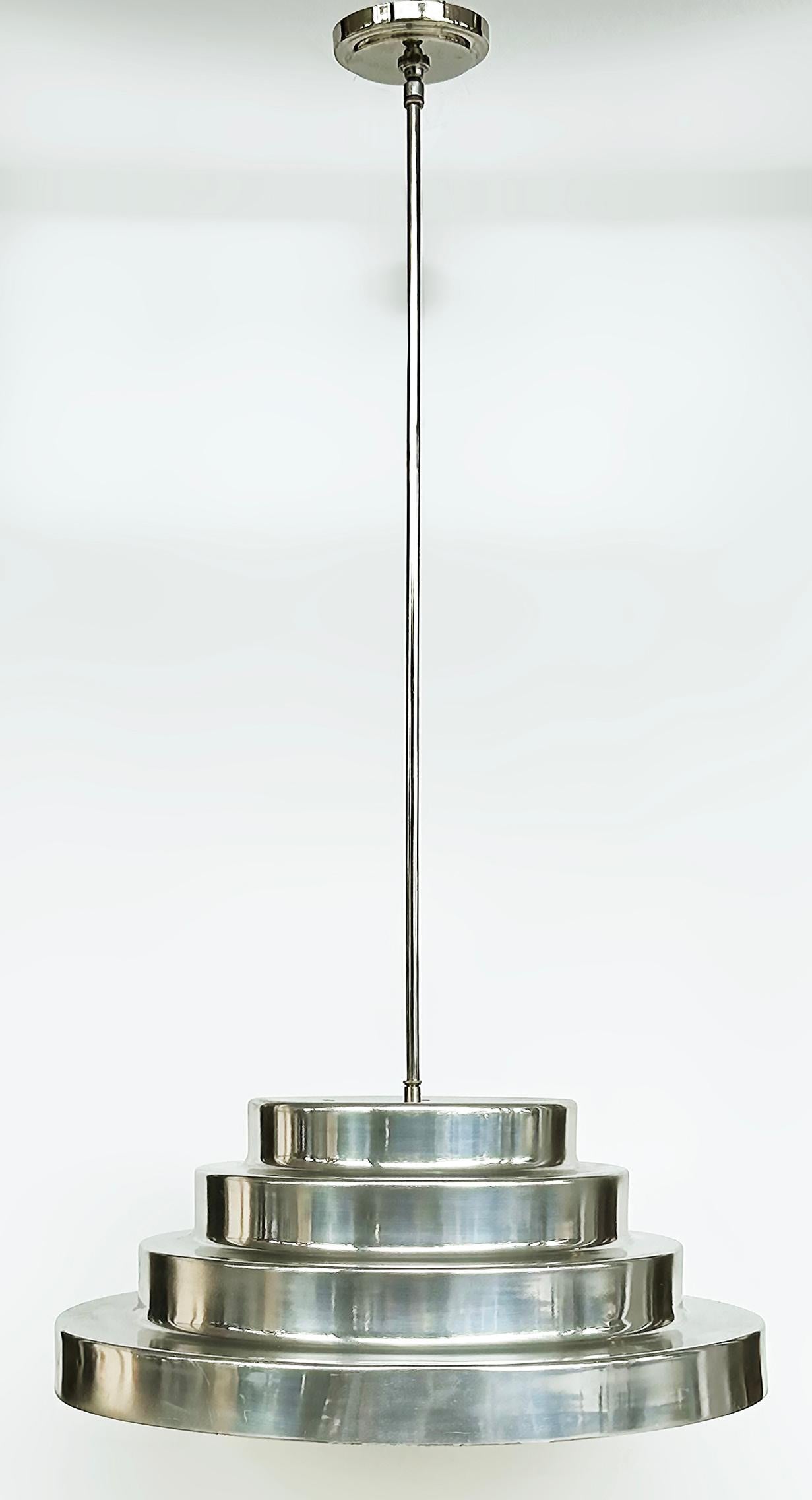American Mid-Century Modern Industrial Style Aluminum Pendant Light Fixtures, Per item For Sale