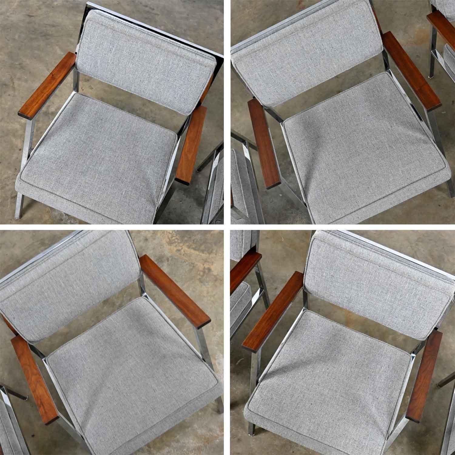 Mid-Century Modern Industrial Style Chrom & Grau Sessel von Steelcase Set 4 im Angebot 5