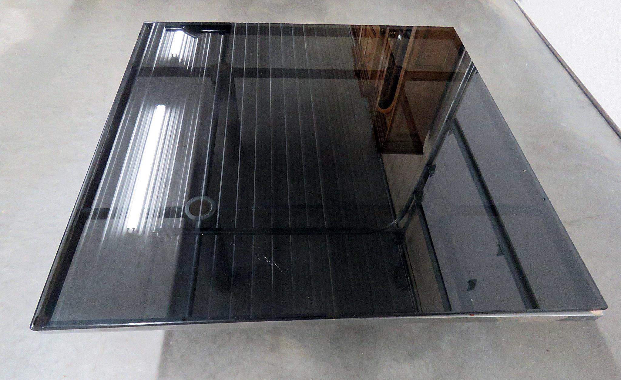 20th Century Mid-Century Modern Industrial Style Glass Top Coffee Table