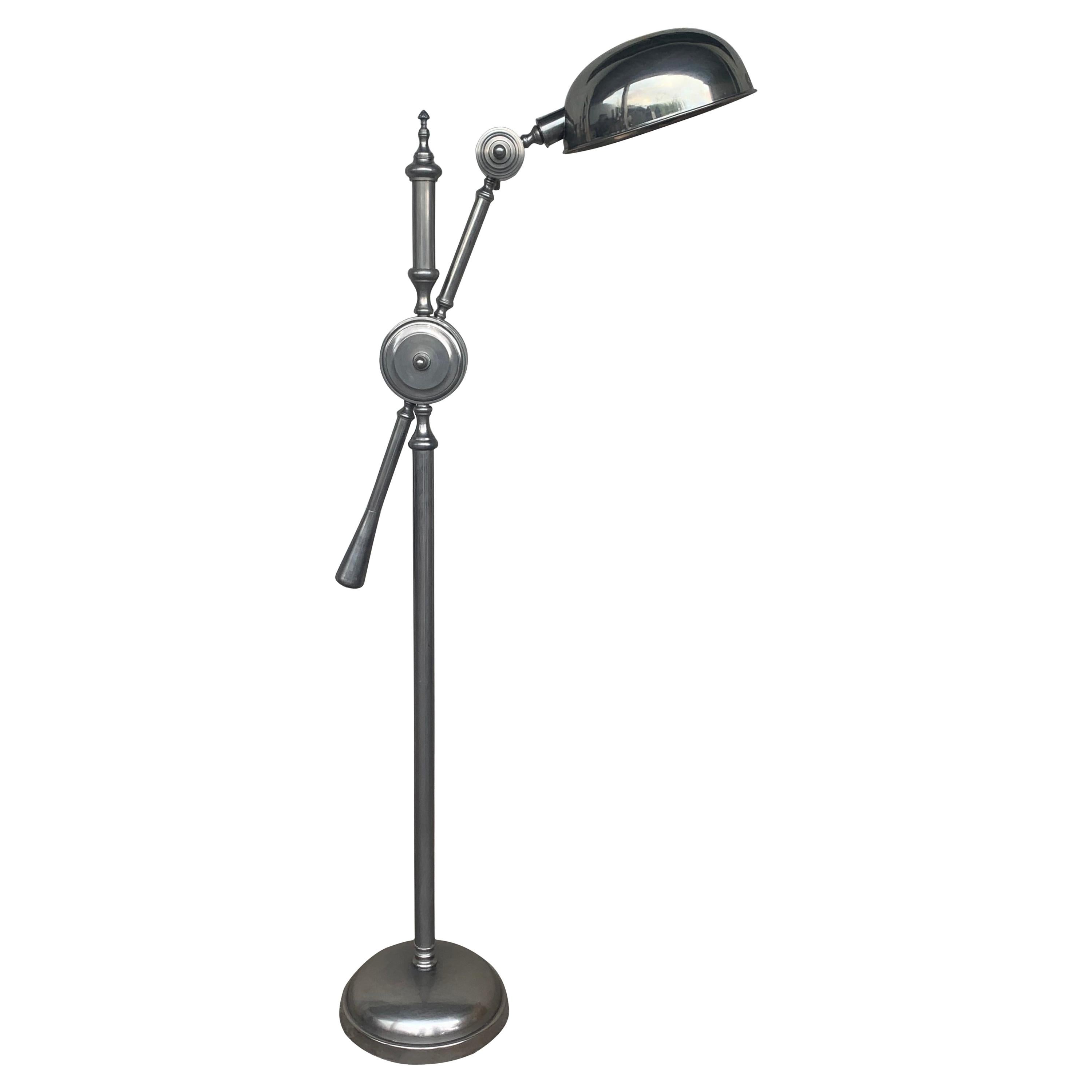 Mid-Century Modern Industrial Total Adjustable Floor Lamp For Sale