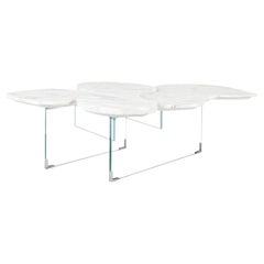 Mid-Century Modern Infinity Coffee Table Calacatta Marble Handmade by Greenapple