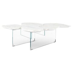 Mesa de centro Infinity moderna de mediados de siglo Mármol Calacatta hecha a mano por Greenapple