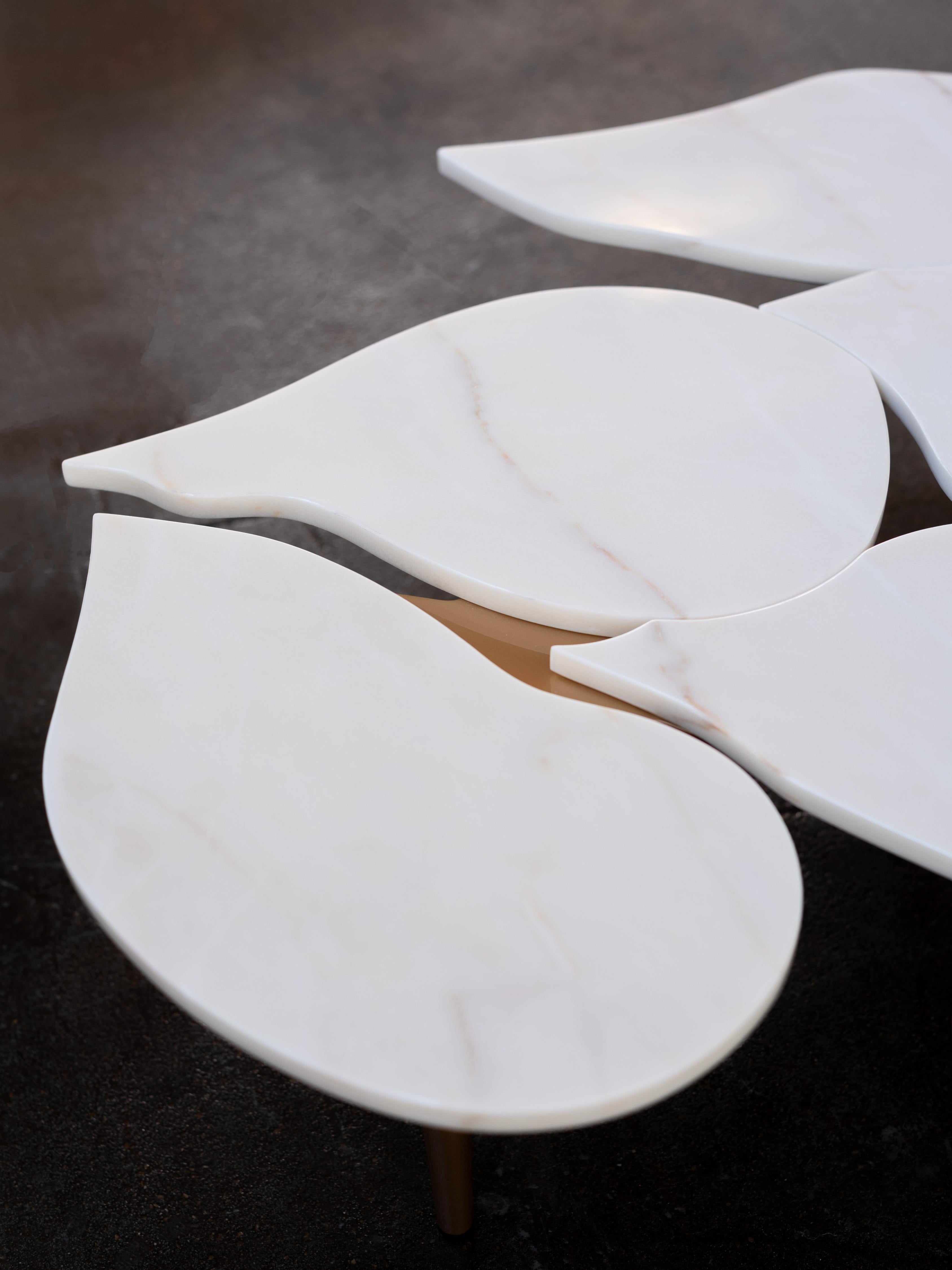 Mid-Century Modern Infinity Coffee Table Rosa Egeo Marble Handmade by Greenapple For Sale 8