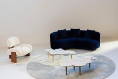 Mid-Century Modern Infinity Marble Coffee Table, Burnished Brass, by Greenapple