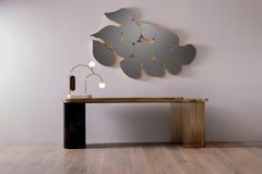 Espejo de pared Infinito moderno de mediados de siglo, pan de oro, hecho a mano por Greenapple