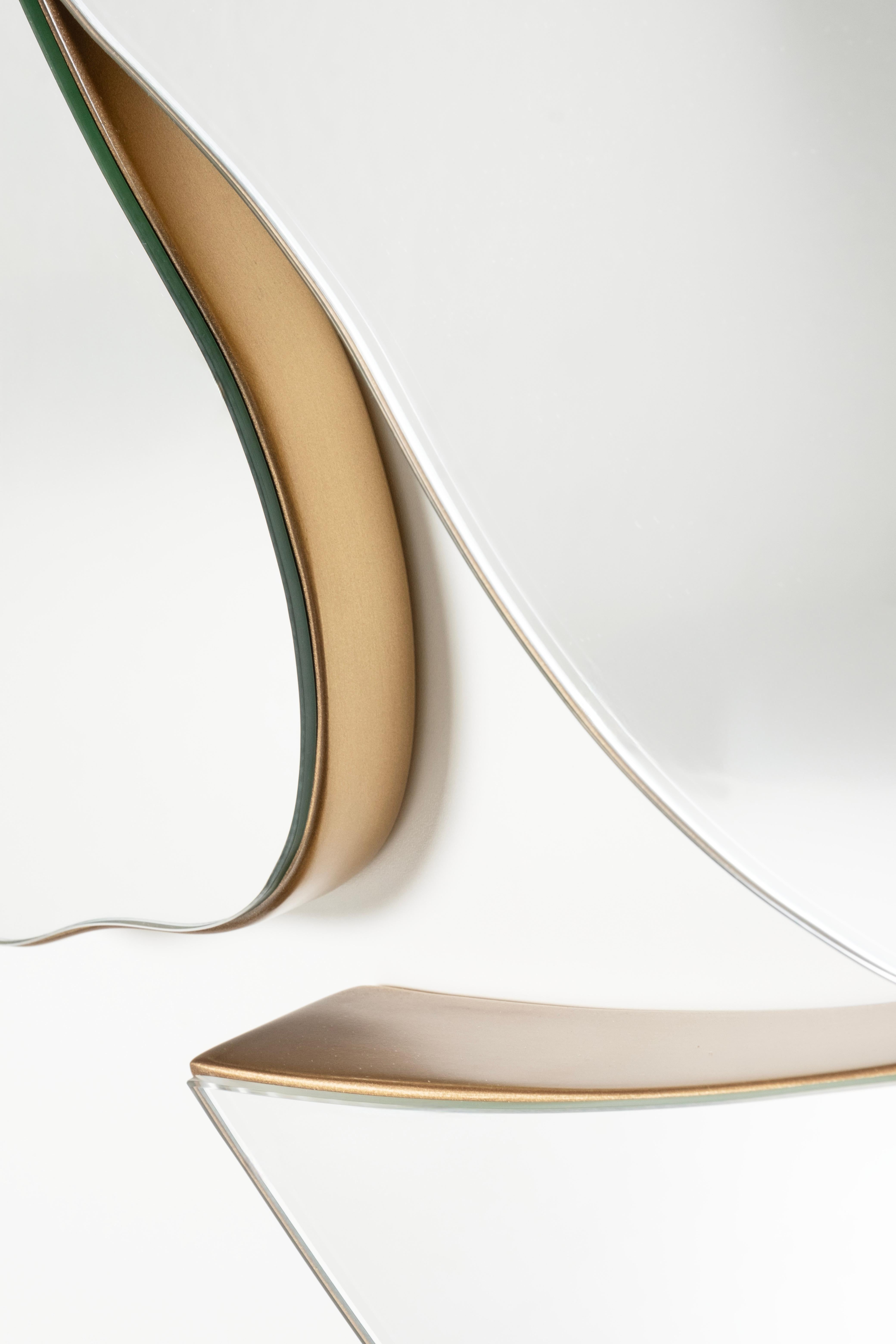 Espejo de pared Infinito moderno de mediados de siglo, pan de oro, hecho a mano por Greenapple en venta 3