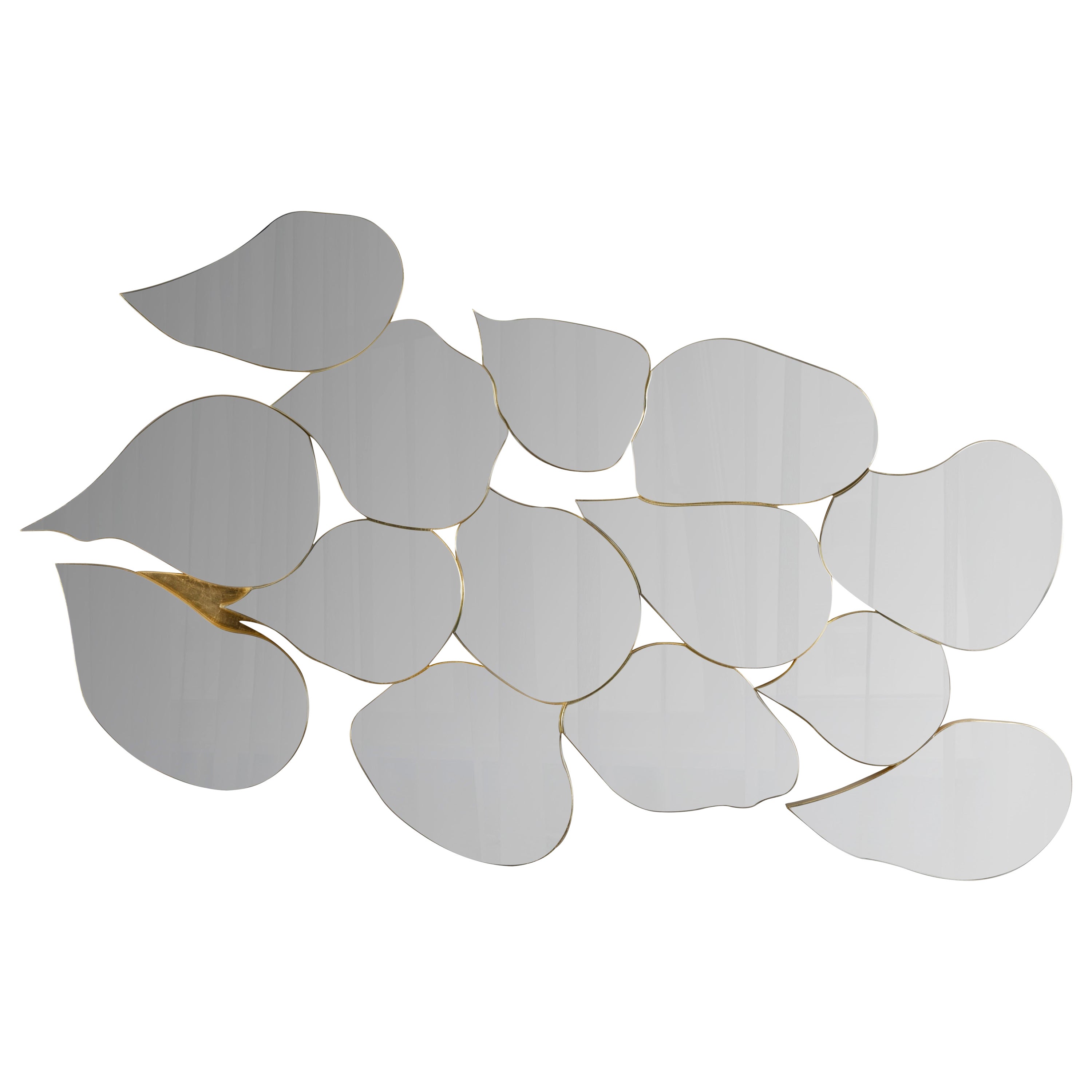 Miroir mural Infinity moderne du milieu du siècle, feuille d'or, fabriqué à la main par Greenapple