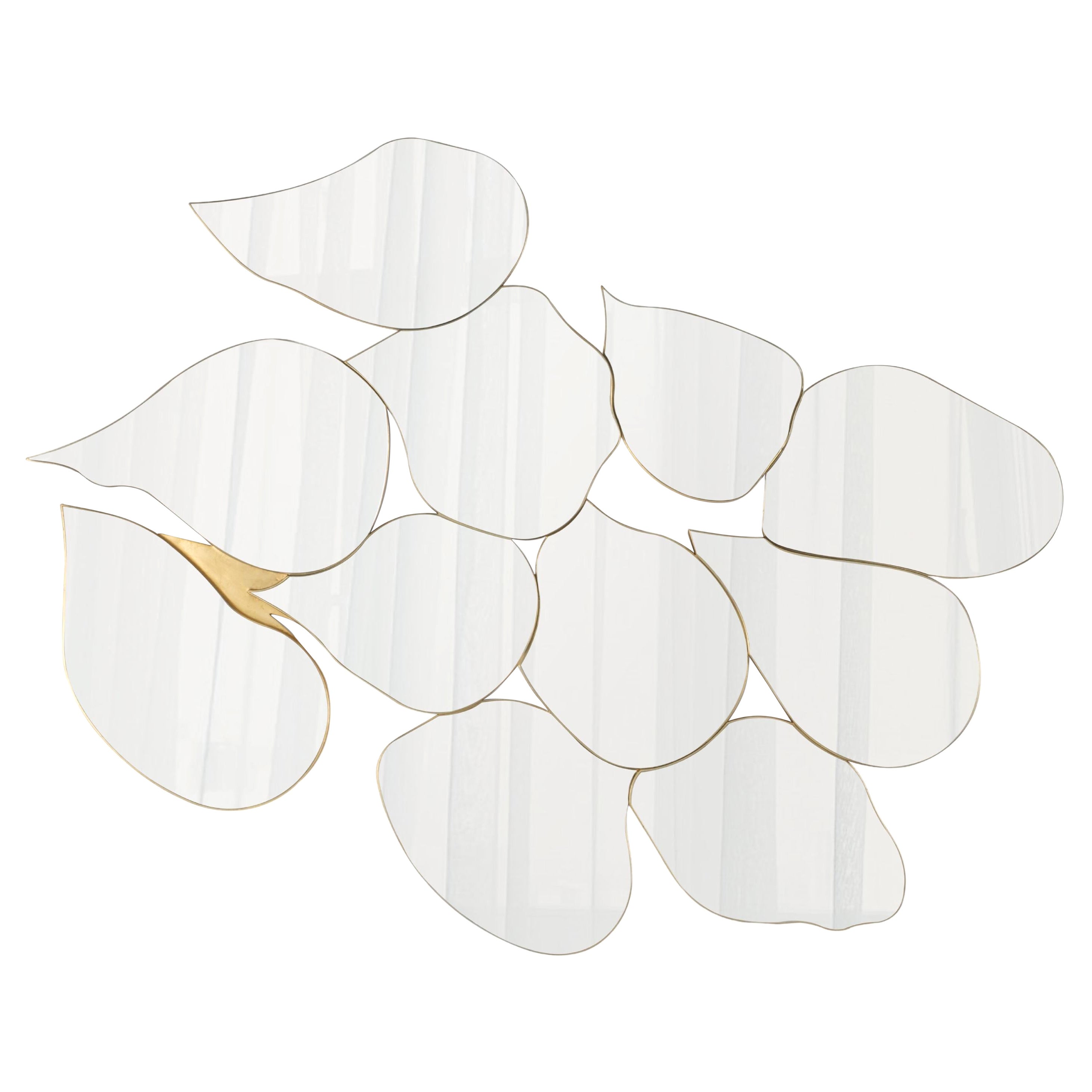 Miroir mural Infinity moderne du milieu du siècle, feuille d'or, fabriqué à la main par Greenapple