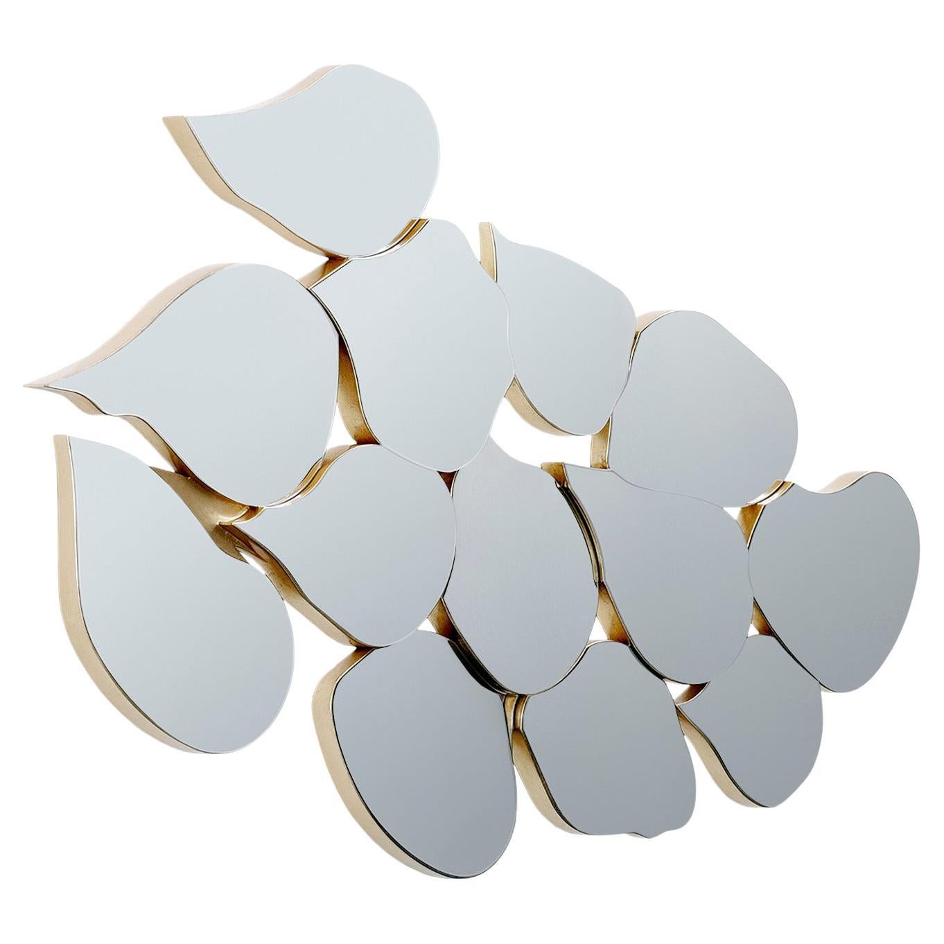 Espejo de pared Infinito moderno de mediados de siglo, pan de oro, hecho a mano por Greenapple