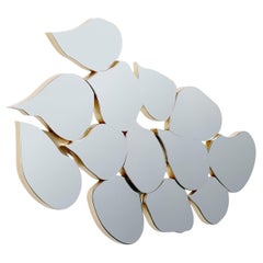 Espejo de pared Infinito moderno de mediados de siglo, pan de oro, hecho a mano por Greenapple