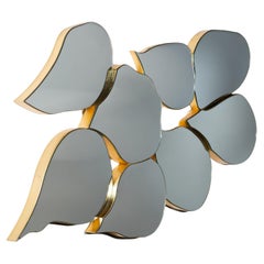 Espejo de pared Infinito moderno de mediados de siglo, pan de oro, hecho a mano por Greenapple
