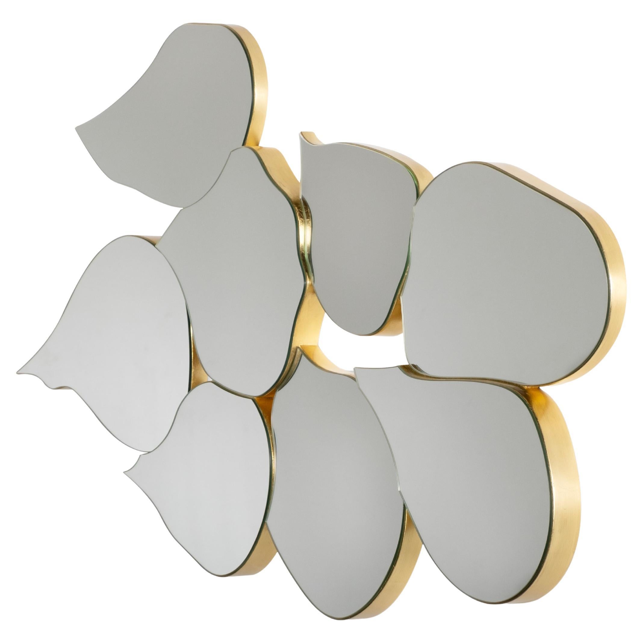Specchio da parete Infinity, foglia d'oro, fatto a mano da Greenapple