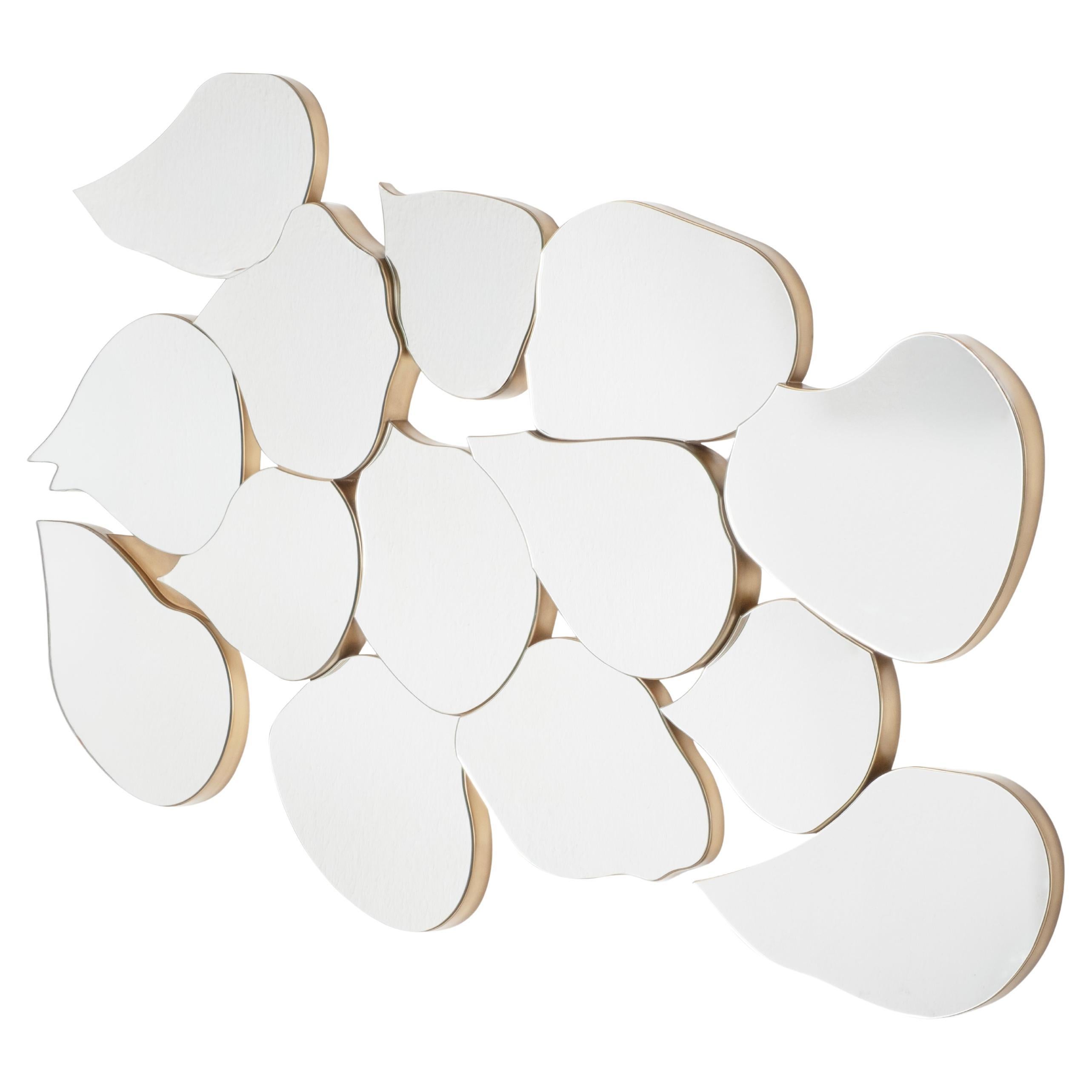 Espejo de pared Infinito moderno de mediados de siglo, pan de oro, hecho a mano por Greenapple