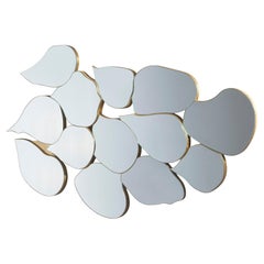 Espejo de pared Infinito moderno de mediados de siglo, pan de oro, hecho a mano por Greenapple